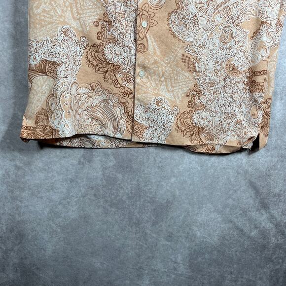 Tori Richard Shirt Mens Medium Brown Bandana Print Short Sleeve Button Up Casual - Picture 4 of 9